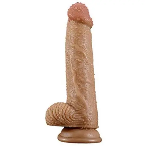 WYY Surreal Dildo, Double Density Liquid Silicone Ádult Toy G-Spot Senior Penis Dong and Suctión Cup, Female Másturbatiōn Séx Toy Shirt