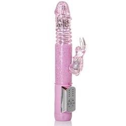 California Exotic Novelties Petite Thrusting Jack Rabbit Vibrator, Pink