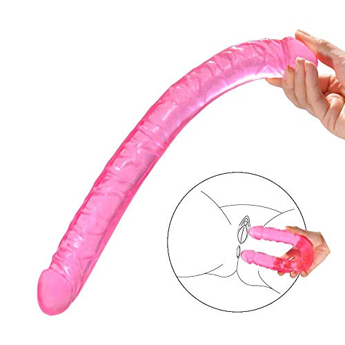 High-Quality 13.2 Inch Soft Silicone Double Headed Dícks Silicone Material Relaxation Massager Toys for Women (Pink)