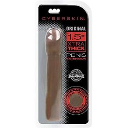 CyberSkin Original 1.5 Inch Xtra Thick Penis Extension Male Penis Enhancer Enlarger Intercourse Stimulator, Dark, 0.05 Pound