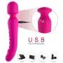 Wireless Handheld Heated Wand Massager 7 Powerful Vibration Modes for Sports Recovery and Muscle Aches-Rose Red Wireless Handheld Heated Wand Massager 7 Powerful Vibration Modes for Sports Recovery and Muscle Aches-Rose Red