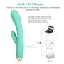 Utimi G Spot Rabbit Vibrator Adult Sex Toys for Women Rechargeable 8-Speed Clitoris Stimulator with Dual Motors, Light Green