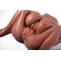 KingMansion Lifelike Tight Pussy Dual Vagina and Ass Anal Male Masturbation Masturbator Adult Sex Toy - Tan