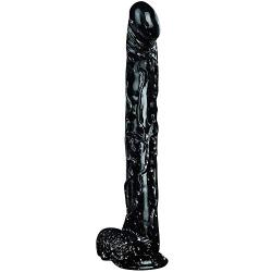 NHDY Dî`dɔs 14-inch Ultra-Long Realistic Soft Ďìld`ɔ Female Relaxing Body Tool for Safe Use (Color: Black) ONLY Sold by PETBED -