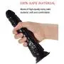 Realistic Dildo for Beginners with Suction Cup Base, 7.9inch Flexible Dildo for Vaginal G-spot and Anal Play Bendable Lifelike Penis Cock Adult Sex Toys for Women(Black)