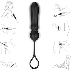 Vibrating Anal-Dildo-Vibrator-Butt-Plug with Penis Ring, 9 Speeds Silicone Rechargeable Waterproof Prostate Massager Bullet Sex Toy for Men, Women and Couples