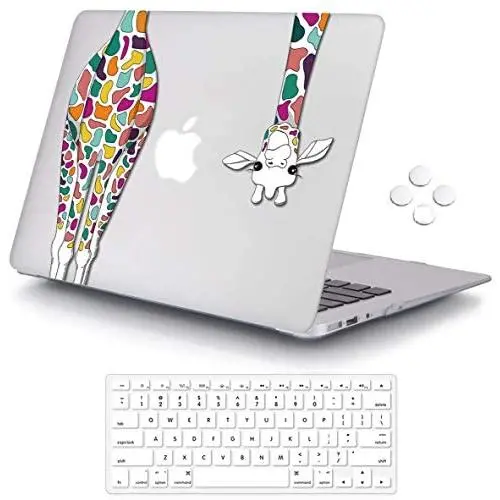 iCasso MacBook Air 13 inch Rubber Coated Soft Touch Hard Shell Protective Case Cover for MacBook Air 13 Inch Model A1369/A1466 with Keyboard Cover - Colorful Giraffe iCasso MacBook Air 13 inch Rubber Coated Soft Touch Hard Shell Protective Case Cover for MacBook Air 13 Inch Model A1369/A1466 with Keyboard Cover - Colorful Giraffe