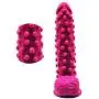 FAAK Silicone Bumpy Dildo G-Spot Novelties Female Masturbator Soft Flexible Adult Toy Cock with Suction Base Waterproof (Pink)