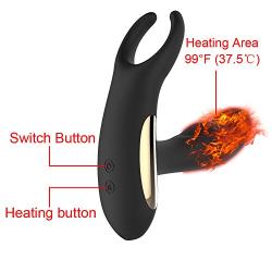 Heating Vibrating Prostate Massager - Dual Motors Waterproof Wireless USB Rechargeable Remote Control Electric Massager for Men-Silicone 24 Modes Best Home Use Therapeutic Massage Wand Massager