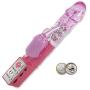 LeLuv Rabbit Vibrator Rotating Pearls Multispeed Clitoral Tickler Pink