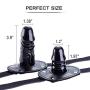Mouth Gag Leather Mask Hood - Soft Silicone Adjustable Strap-On Lockable Belt Penis Dildo Mouth Gag Durable BDSM Sex Toy Adjustable for Couples (Long Mouth Gag(3.9inch), Black)