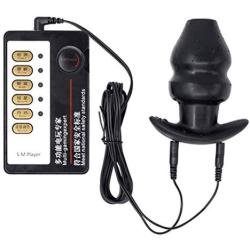 Electro Shock Hollow Butt Plug Anal Speculum Enema Cleaning Anus Electro Stimulation Silicone Adult Sex Toys