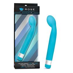 Elegant Smooth Satin Finish Curved Tip Vibrator - Multi Speed G Spot Stimulator - Waterproof - Sex Toy for Women - Sex Toy for Couples (Blue)