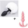 Cute Sexy Fashion Deluxe Silicone Rabbit Tail Anal Butt Plugs Anal Stimulator Fetish SM Sex Toys Cosplay Bunny Girl