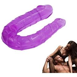 PRETYZOOM Silicone Double Headed Ended Dildo Dong G Spot Dildo Toy for Women (Purple)