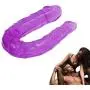 PRETYZOOM Silicone Double Headed Ended Dildo Dong G Spot Dildo Toy for Women (Purple)