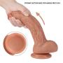 Realistic Dildo for Women with Flared Suction Cup Base Adult Sex Toys for Hands-Free Play, 9 Inch Silicone Dildo Penis Dong for Vaginal G-spot and Anal Play (Brown)