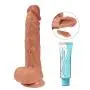 Realistic Dildo for Women with Flared Suction Cup Base Adult Sex Toys for Hands-Free Play, 9 Inch Silicone Dildo Penis Dong for Vaginal G-spot and Anal Play (Brown)