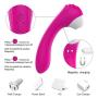 Clitoral Sucking Dildo Vibrator, Waterproof G-Spot Clit Massager for Female with 10 Suction & 9 Vibration, Rechargeable Nipple Stimulator Adult Sex Toys for Women and Couples (Pink)