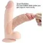9.4 Inch Lifelike Dildo Silicone Big Cock Men¡¯s Penis with Hands-Free Suction Cup and Real Skin Glans Stimulate G-spot Sex Toy for Women (Natural Flesh)