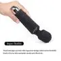 Personal hot Waterproof Useful Magic Massager with 20 Wand Vibration Modes Powerful Maximum Speed 7200RPM Soft Material Cordless Quiet for Muscle Aches Handheld & Sports Recovery - Black Travel Gift
