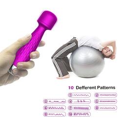 Personal Wand Massager - The Small & Strongest Waterproof Rechargeable Handheld Massager - Best for Travel - Magic Stress Away - Perfect on Back Legs Hand Pains & Sports Recovery