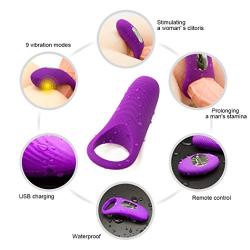 Soft Vǐbe Ring for Couples Tǐme Wand Powerful Male Longer Lasting Shake Rooster Cǒckríng,Silicone Happy Toys Shock 9 Speeds,Delay Tools USB Charged