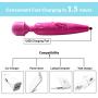 ❤Personal Wand Massager Cordless- DIBOTA Powerful Handheld Rechargeable Stress Relief Massage Stick, Therapeutic Massage for Foot Back Neck Full Body - Upgraded 20x Multi-Speeds (Red)