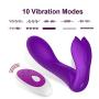 Wearable Wireless Remote Control Clitoris and G-Spot Stimulator, Clitoral Dildo Silicone Vibrators for Adult, Rechargeable Waterproof Vibrate Masturbation G Spotter Stimulator … (Purple)