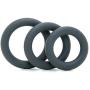 Doc Johnson OptiMALE - Thick 3 C-Ring Set - Stretchy Silicone - Slate