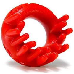 Oxballs Cock Ring with Clit Stimulator, Red, 60 Gram