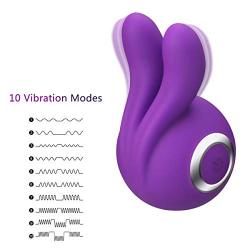 G Spot Rabbit Vibrator with Bunny Ears Silicone Rechargeable Dildo Vibrator Clit Stimulator Finger Vibration Ring Sex Toys Massager with Quiet Dual Motor 10 Vibration Modes for Women Couple