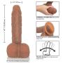 CalExotics Emperor Ballsy – PureSkin Pegging Dildo with Suction Cup Base – Hand Sculpted Waterproof Probe with Moveable Balls - Brown