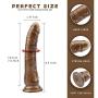 Sexpoy Wonderful Gold Women Masaging 8.5 Inch Harness Realistic Pen-ǐs for Female Mas-turbation Soft Wand Battery 2 AA (Not Include) 8.5" 100% Secret Packing