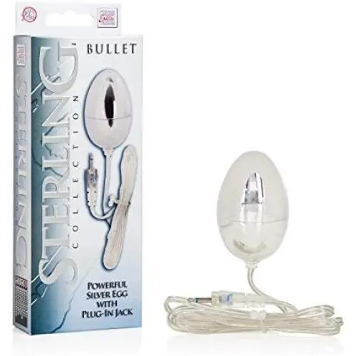 CalExotics Sterling Collection - Wired Bullet Egg Vibrator - Sex Toys for Couples, Adult Vibe Massager - Silver CalExotics Sterling Collection - Wired Bullet Egg Vibrator - Sex Toys for Couples, Adult Vibe Massager - Silver