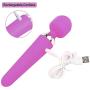 Massager 10x Powerful Extreme Power Multi-Speed Cordless USB Rechargeable Waterproof Handheld Body (Purple)