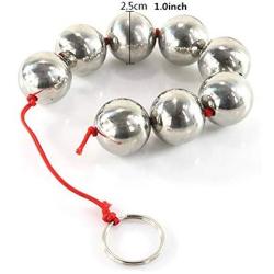 Alician Bendable Smooth Stainless Steel Anal Beads Metal 3/5/7/8 Ball for Couples Anal Sex Game Masturbation J01 8 Balls