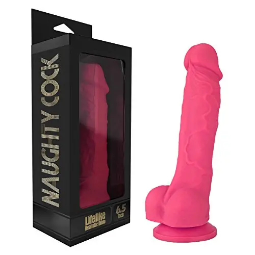 Naughty Cock Silicone Dildo - Realistic, Suction Cup - Sex Toy for Beginners, Vaginal, Anal, and G-Spot - 6.5 Inch (Pink) Naughty Cock Silicone Dildo - Realistic, Suction Cup - Sex Toy for Beginners, Vaginal, Anal, and G-Spot - 6.5 Inch (Pink)