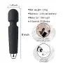 Wand Massager for Women Cordless Massager with 8 Speeds 20 Vibration Modes, Whisper Quiet, Waterproof, Handheld for Neck Shoulder Back Body Massage, Sports Recovery & Muscle Aches – Black by Shealth