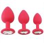 Amal Six Toys Vib Prostrate Massager 3Pcs/Set Anales Trainer Kits with Diamonds-Silicone Amal Plugs Massager for men and Women Beginners Red By Dwoon