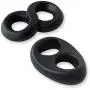 Bundle of 2 Items: LeLuv Teardrop and New Double Penis Rings Figure 8 Sex Toys Silicone Time Delay Erection Cock Rings for Men Sex Adult Sexy Penis Rings Chastity