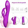 G Spot Rabbit Vibrator for Women Clitoral Vagina Anal Stimulation, YICO 12 Mode Dual Quiet Motor Clit Stimulator Waterproof Adult Sex Toys, Personal Massager Viberate Dildo Vibrators USB Rechargeable