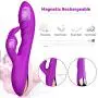 G Spot Rabbit Vibrator for Women Clitoral Vagina Anal Stimulation, YICO 12 Mode Dual Quiet Motor Clit Stimulator Waterproof Adult Sex Toys, Personal Massager Viberate Dildo Vibrators USB Rechargeable