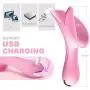 LJJOZ Sex 10 Vibration Modes USB Charged Tongue Lick 10 Mode Toy Female T-Controlled Stimulator