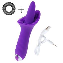 EA-STONE Silicone Six Toy Waterproof Rechargeable Massager For Women Men,Purple