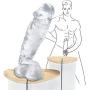 FEEYAA 12 inch Lifelike Realistic Dîldɔ Massager Women Soft Massage Tool FEEYAA (Color : Clear)