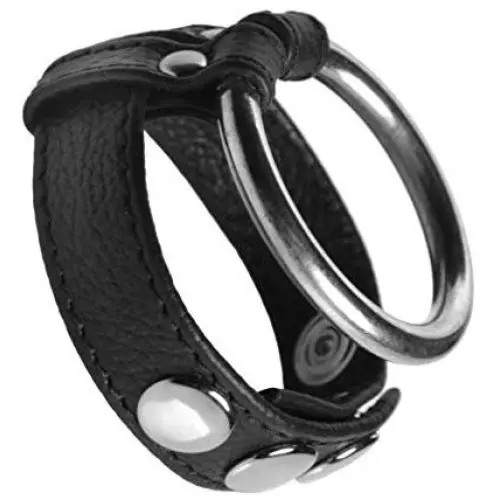 Strict Leather Leather and Steel Cock and Ball Ring Strict Leather Leather and Steel Cock and Ball Ring