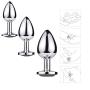 3 Pcs Jewelry Design Fetish Stainless Steel Anal Butt Plug S&M Adult Sex Game Personal Massager for Women Men Couples Lover (Black)