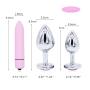 YiFeng 3 PCS Heart Shaped Jewelry Anal Butt Plug for Sex Games (Medium+Small+Bullet Vibrator, Pink)