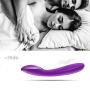 Silicone G-Spot Vibrator - 12 Modes Waterproof Heat Massager, Curved Stimulator Magic Wand - Purple